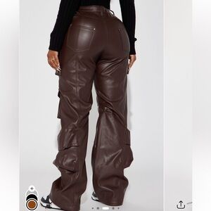 Fashion Nova Brown Leather Pants